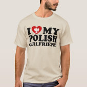 ポーランド人の彼女が大好き Tシャツ (正面)