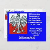 ポーランド人最初の移住者到米400周年記念 - オリジナル ポストカード (正面/裏面)