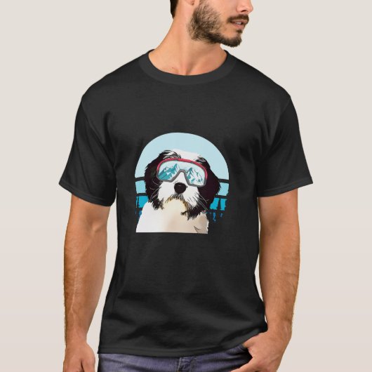 ポーランド低地シェプドッグスキー冬スキー犬の愛 Tシャツ (正面)