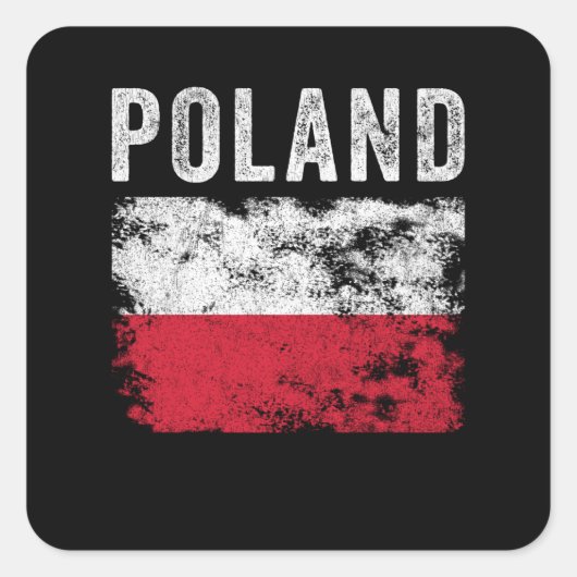 ポーランド動揺して国旗 – ポーランド国旗 スクエアシール (正面)