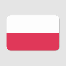 ポーランド国旗が付いた愛国的な名前タグ 名札
