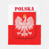 ポーランド国旗で愛国的なサッカーのサッカーポルスカ艦隊 フリースブランケット (正面)