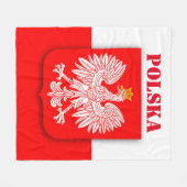 ポーランド国旗で愛国的なサッカーのサッカーポルスカ艦隊 フリースブランケット (正面(横))