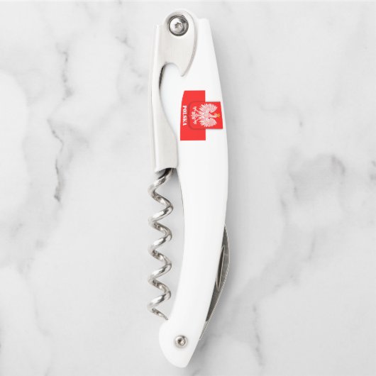 ポーランド国旗で愛国的なサッカーポルスカ ソムリエナイフ (正面)