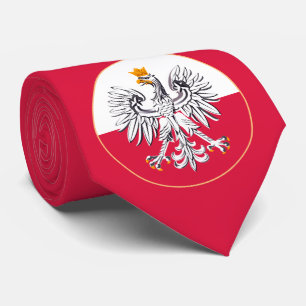 ポーランド国旗とイーグルポーランド旅行、ビジネス/スポーツ ネクタイ