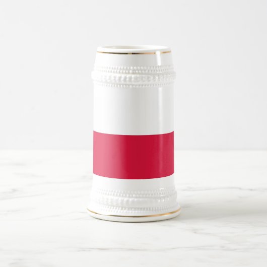 ポーランド国旗とマグカップ ビールジョッキ (中央)