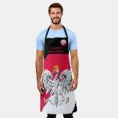 ポーランド国旗と味from Home，ポーランド/ポルスカ エプロン (着用した状態)