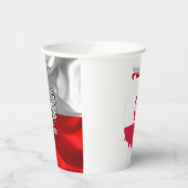 ポーランド国旗のコートを施した腕紙カップ 紙コップ (左)