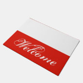 ポーランド国旗のドアマットとカスタム歓迎文字 ドアマット (アングル)