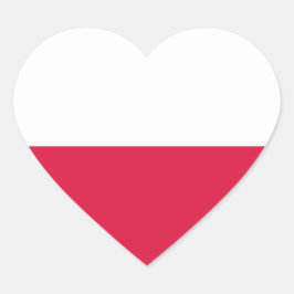 ポーランド国旗のハートシール ハートシール