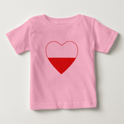 ポーランド国旗のハートTシャツ ベビーTシャツ (正面)