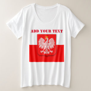 ポーランド国旗のワールドカップ2022サッカーサッカーポルスカ プラスサイズTシャツ