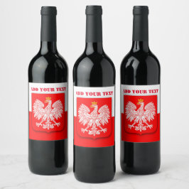 ポーランド国旗のワールドカップ2022サッカーサッカーポルスカ ワインラベル