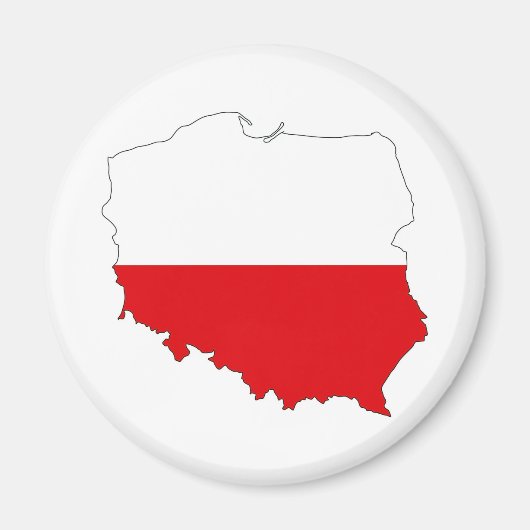 ポーランド国旗の地図の形の記号 マグネット (正面)