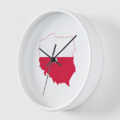ポーランド国旗の壁時計 壁時計 (傾斜)