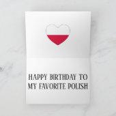 ポーランド国旗の愛国的誕生日 カード (内部)