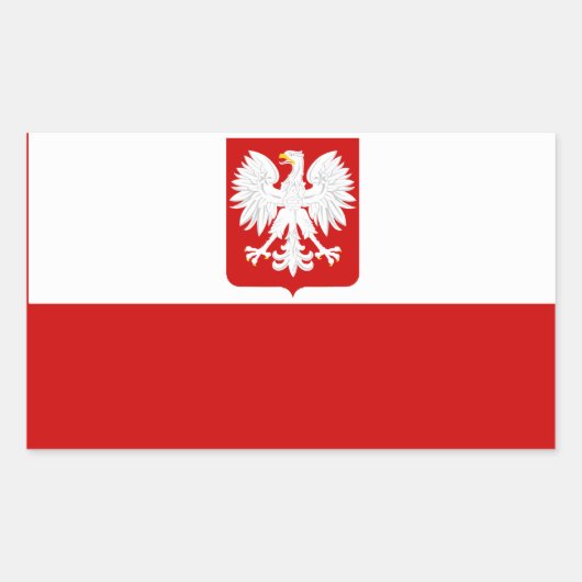 ポーランド国旗の紋章 長方形シール (正面)