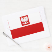 ポーランド国旗の紋章 長方形シール (封筒)