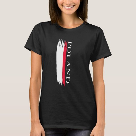 ポーランド国旗の色のストライプ Tシャツ (正面)
