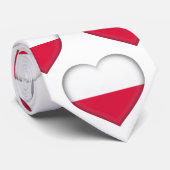 ポーランド国旗の色ハート模様ネックタイ ネクタイ (ロール)