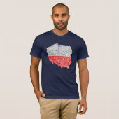 ポーランド国旗の色地図Tシャツ Tシャツ (正面フル)