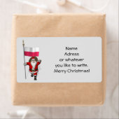 ポーランド国旗を持つスイートサンタクロース ラベル (インサイチュ)