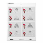 ポーランド国旗を持つスイートサンタクロース ラベル (フルシート)