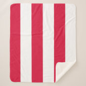 ポーランド国旗を持つ愛国的シェルパ毛布 シェルパブランケット (正面)