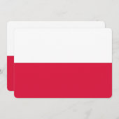 ポーランド国旗を持つ愛国的招待状 招待状 (正面/裏面)