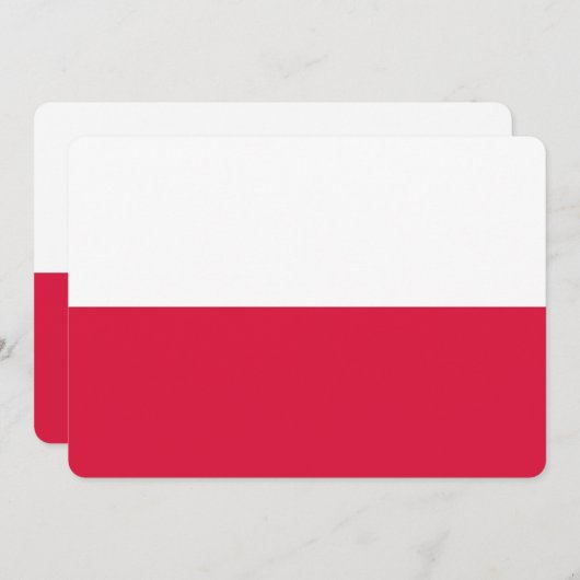 ポーランド国旗を持つ愛国的招待状 招待状 (正面/裏面)