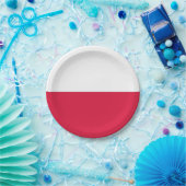 ポーランド国旗を持つ愛国的紙プレート ペーパープレート (パーティー)