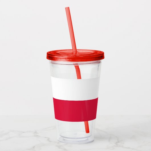 ポーランド国旗を掲げた愛国的なアクリルタンブラー アクリルタンブラー (左)