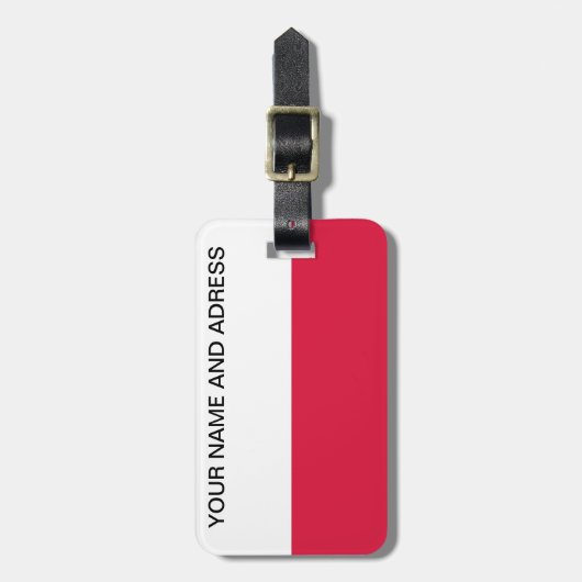ポーランド国旗を掲げた荷物タグ ラゲッジタグ (正面縦)