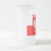 ポーランド国旗サッカーポルスカ愛国者 フロストグラスビールジョッキ (中央)