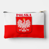 ポーランド国旗ポルスカ愛国的サッカーサッカー アクセサリーポーチ (裏面)