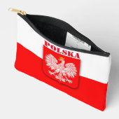 ポーランド国旗ポルスカ愛国的サッカーサッカー アクセサリーポーチ (見開き)