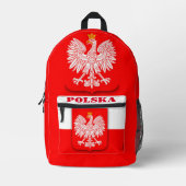 ポーランド国旗ポルスカ愛国的サッカーサッカー プリントバックパック (正面)
