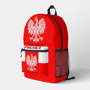 ポーランド国旗ポルスカ愛国的サッカーサッカー プリントバックパック