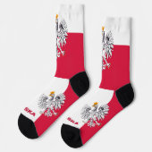 ポーランド国旗地球に優し愛国的、ポーランド保険料 ソックス (左)