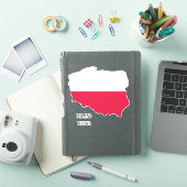 ポーランド国旗魅力的国の地図 シール (iPadカバー)