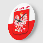 ポーランド国旗2022年サッカー・ポルスカ ラージ壁時計 (傾斜)