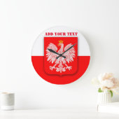 ポーランド国旗2022年サッカー・ポルスカ ラージ壁時計 (ホーム)