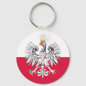 ポーランド国旗&イーグル、ポーランドの休日、旅行/スポーツ キーホルダー (正面)