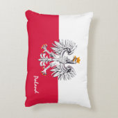 ポーランド国旗&イーグル,ポーランドファッション休日/スポーツ アクセントクッション (裏面(縦))