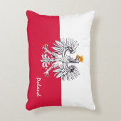 ポーランド国旗&イーグル,ポーランドファッション休日/スポーツ アクセントクッション (正面(垂直))