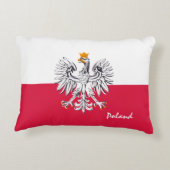 ポーランド国旗&イーグル,ポーランドファッション休日/スポーツ アクセントクッション (裏面)