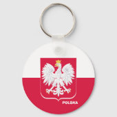 ポーランド国旗、エンブレム&ポーランドの休日/スポーツ キーホルダー (正面)