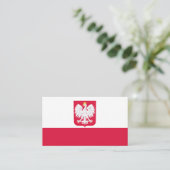 ポーランド国旗&コート・オブ・アームズ 名刺 (スタンド正面)
