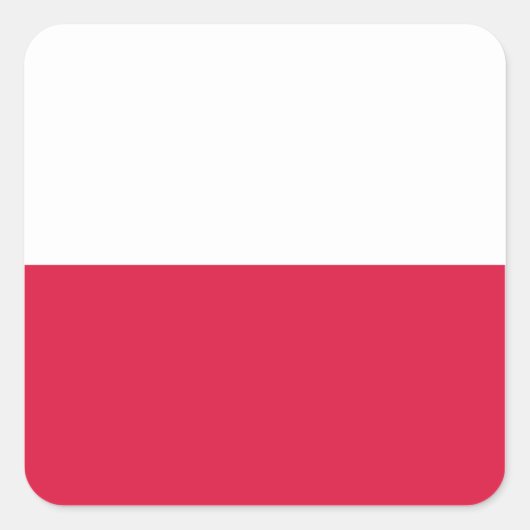 ポーランド国旗 スクエアシール (正面)