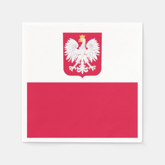 ポーランド国旗 スタンダードカクテルナプキン (正面)